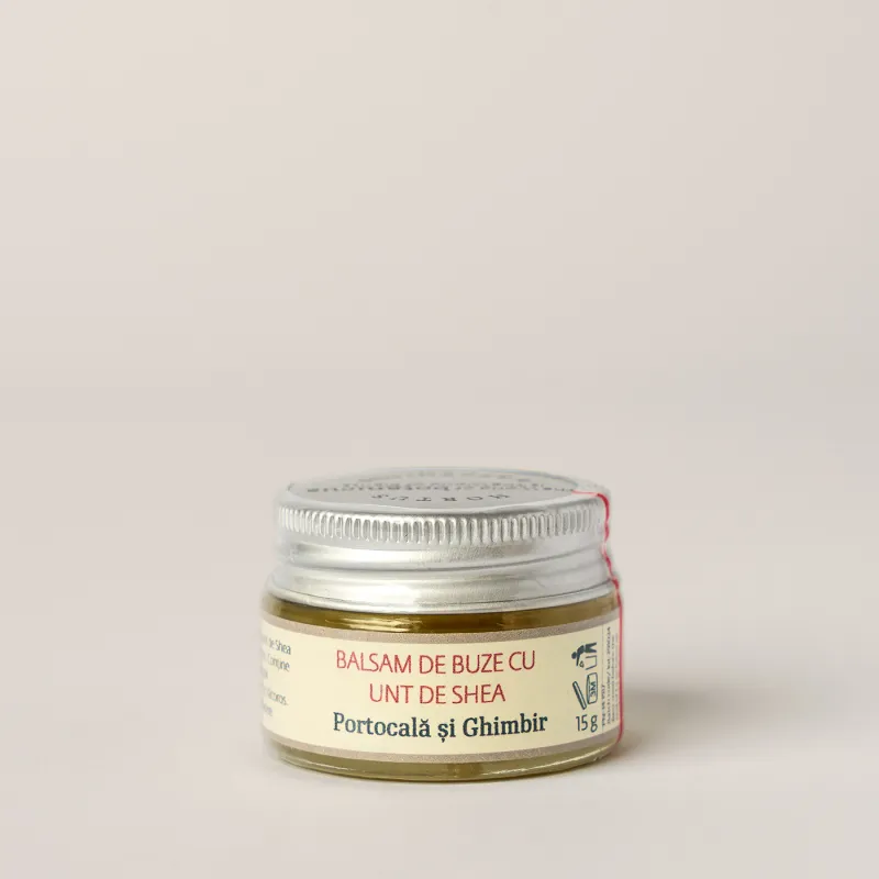 Balsam de buze cu unt de Shea, Portocală și Ghimbir